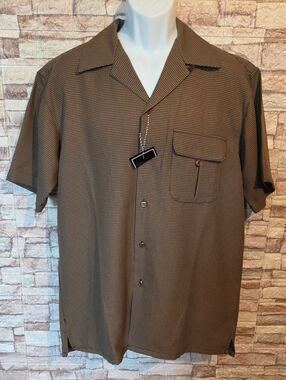 Pronti Collectuin By Phita Brown Short Sleeve Shirt Brand New
